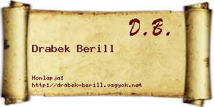 Drabek Berill névjegykártya